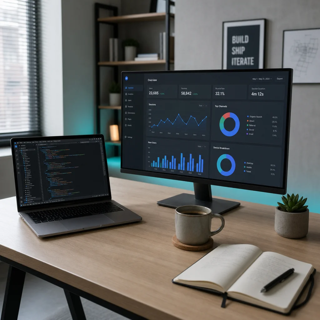 Modern digital workspace with multiple monitors